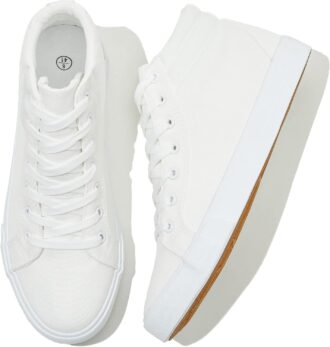 Soft White High Top Canvas Tennis Shoes