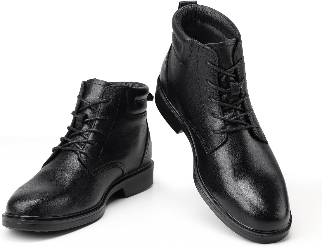 Black Leather Cap Toe Oxford Dress Shoes - Image 2