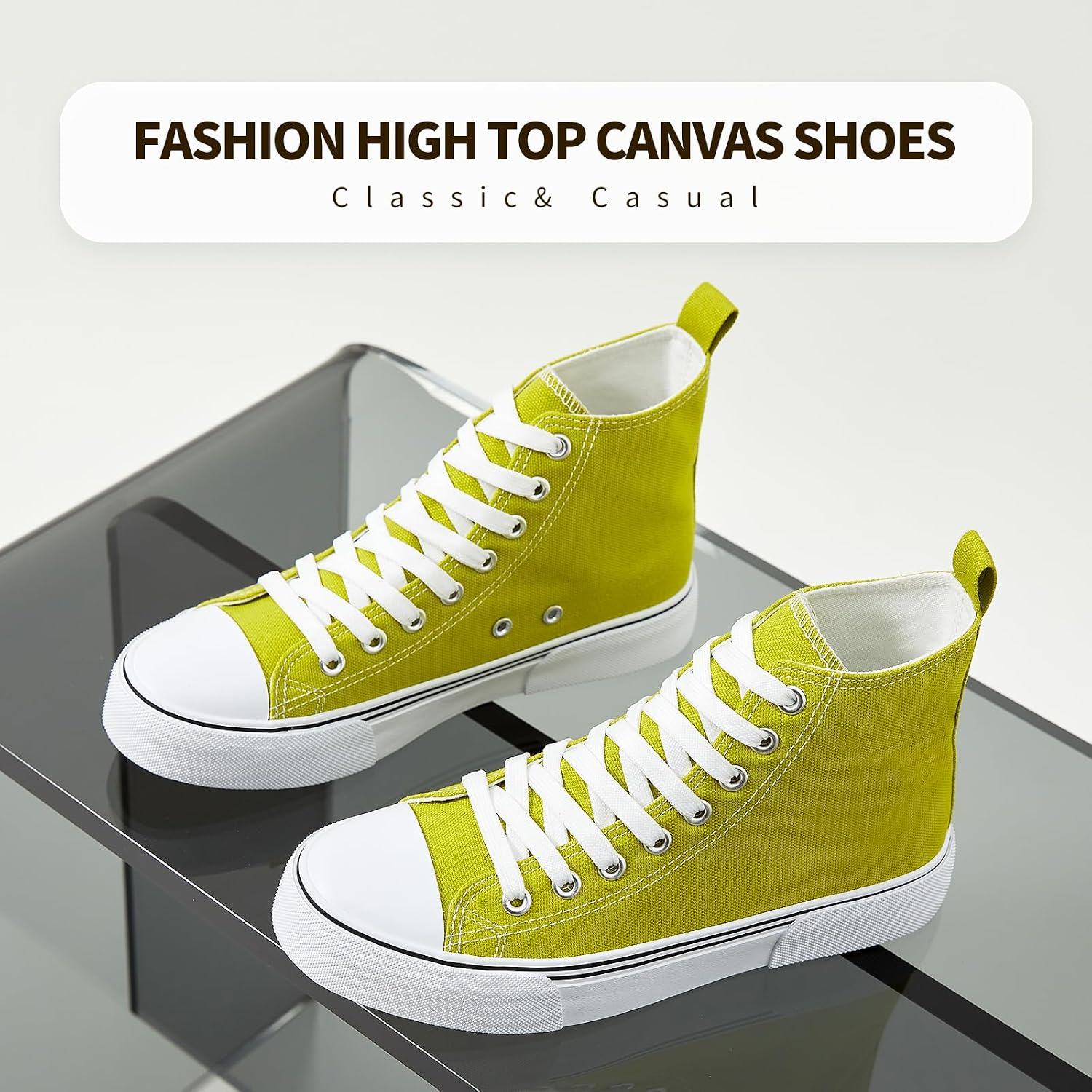 Unisex High Top Canvas Fashion Tennis Sneakers - Image 2