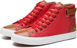 Casual White High Top PU Leather Sneakers