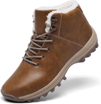 Fur-Lined Water-Resistant Insulated Winter Hiking Boots